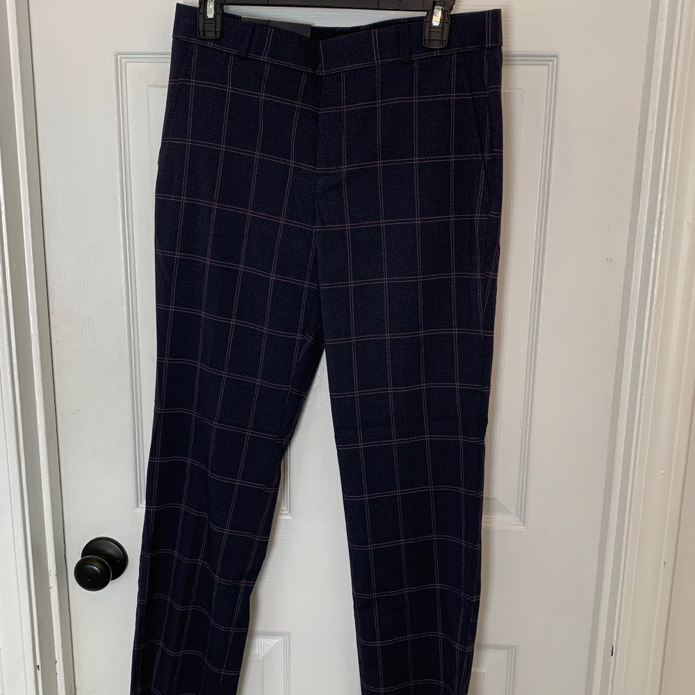 Navy and purple striped pants